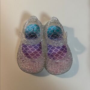 Kids Glitter Jelly Shoes with Mermaid Design